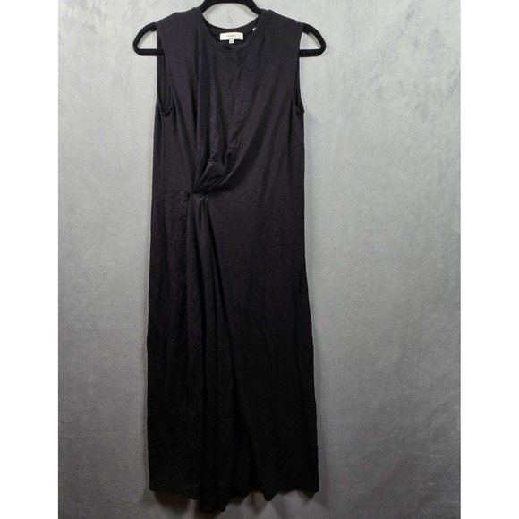 Vince Dresses & Skirts - Vince Off Center Gathered Sleeveless Midi Dress Womens‎ Medium Black Jersey